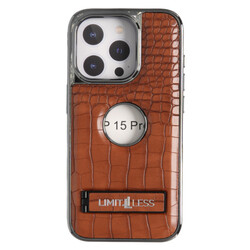 Limitless Leather Case for iPhone 13, Back Protector Slim Fit, Soft Grip Luxury Leather Cover, Logo Cutouts, Anti-Scratch Full Phone Back Case with Shockproof and Fall Protection, Brown