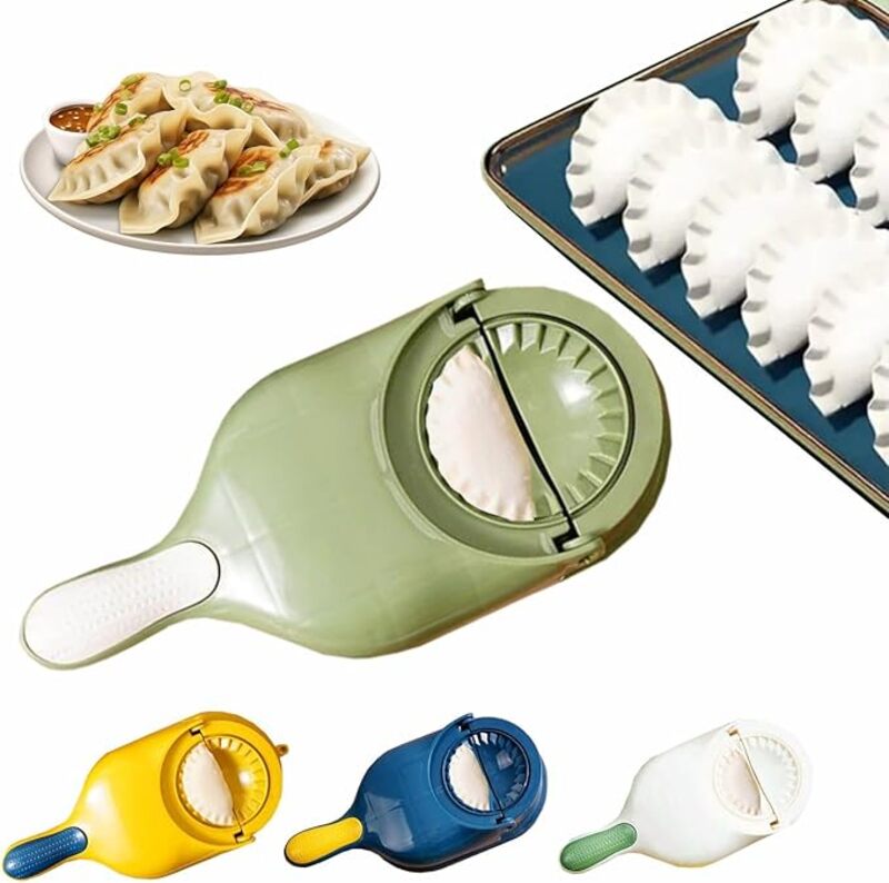 Limitless 2 In 1 Dumpling Maker, Dumpling Skin Maker Mould, Kitchen Dumpling Making Tool with Stuffing Spoon, Multi-function DIY Manual Dumpling Press Molds Set (Green)