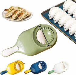 Limitless 2 In 1 Dumpling Maker, Dumpling Skin Maker Mould, Kitchen Dumpling Making Tool with Stuffing Spoon, Multi-function DIY Manual Dumpling Press Molds Set (Green)