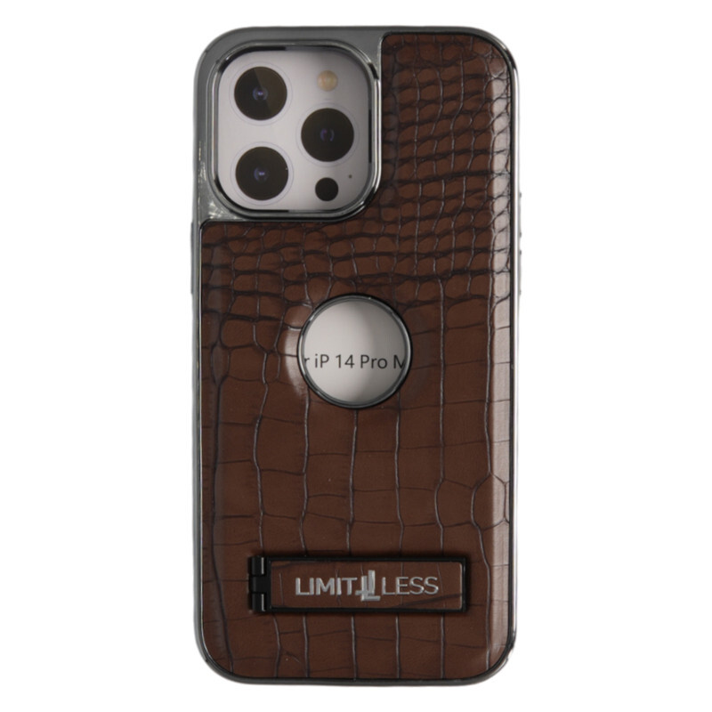 Limitless Leather Case for iPhone 13, Back Protector Slim Fit, Soft Grip Luxury Leather Cover, Logo Cutouts, Anti-Scratch Full Phone Back Case with Shockproof and Fall Protection, Dark Brown