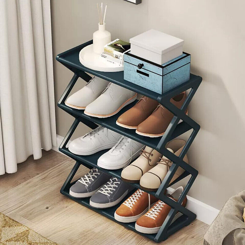 Limitless 4 Tier Shoe Rack Organizer, Space Saving Shoes Organizer With Sturdy Frame Shoe Rack Shelf For Entryway, Closet, Garage, Bedroom, Cloakroom (Dark Grey)