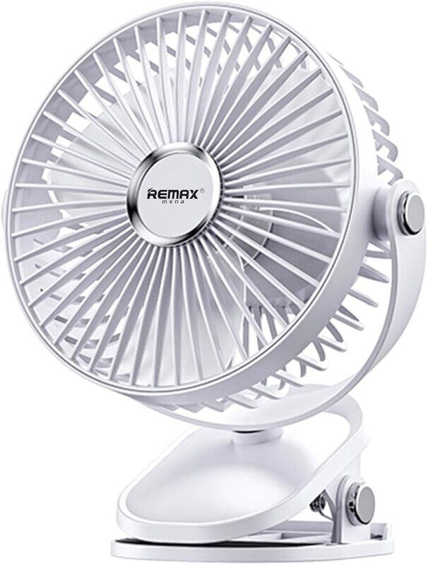 

Remax Mena USB Desk Fan Small Table Fan, Portable Oscillation Desktop Fan 5 Speeds Adjustment, with Light Clip Table Top Fan, 1200mAH