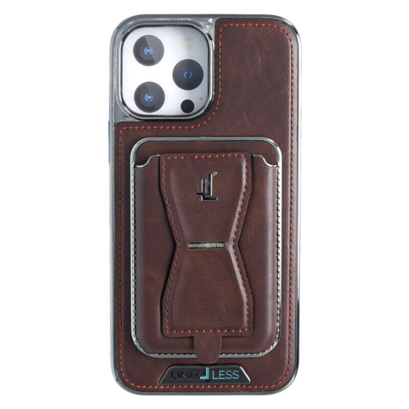 

Limitless Leather Case for iPhone 13 Pro Max with Detachable Card Holder and Stand, Back Protector Slim Fit, Soft Grip Leather Cover, Logo Cutouts, An