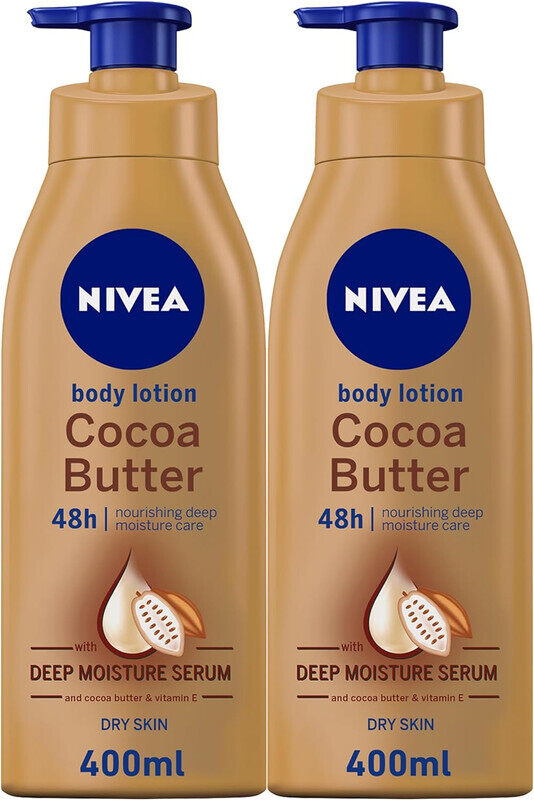 

Vivea NIVEA Body Lotion Moisturizing Dry Skin, Cocoa Butter Vitamin E, 2x400ml