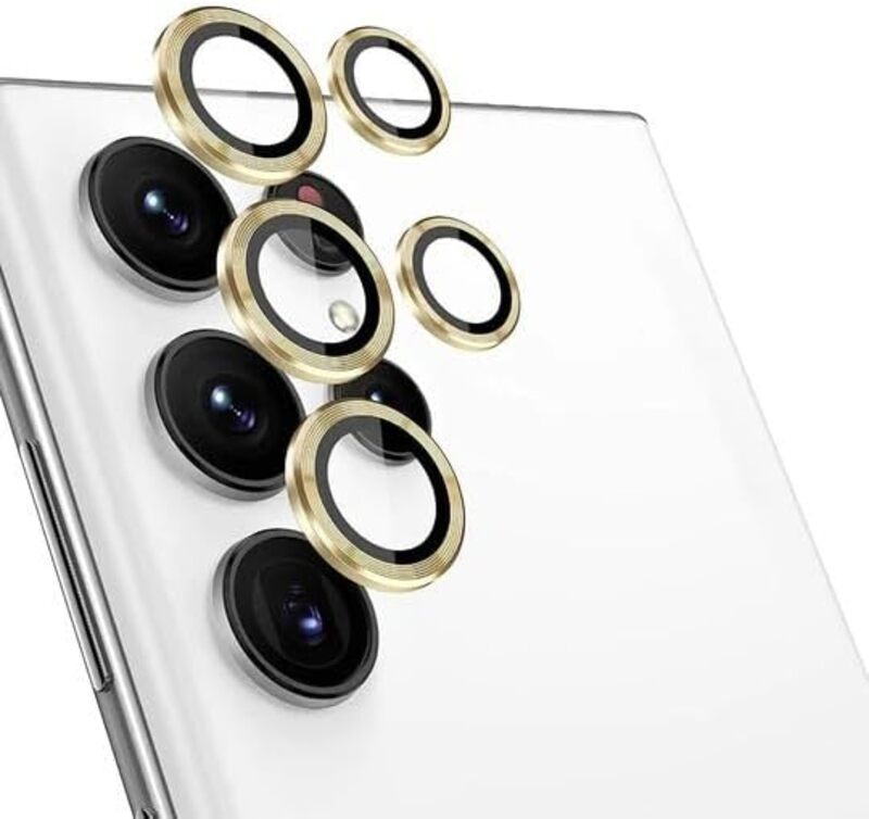 Samsung Galaxy S24 Ultra Camera Lens Protector, Individual Lens Protectors, Scratch-Resistant Ultra-Thin Tempered (Gold)