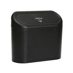 Limitless 1L Car Interior Storage Box, Trash Can Mini, Push Tray Garbage Box, Door Seat Clip Holder Trash Bin Push Can Mini Tray Dustbin Automotive Accessories Stand Holder, Black