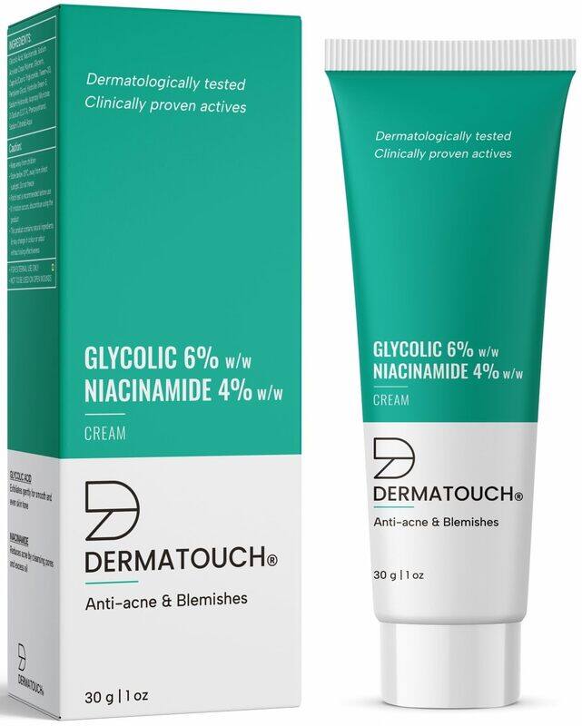 

DERMATOUCH Glycolic 6% w/w Niacinamide 6% w/w Cream, For Anti-acne and Blemishes, For All Skin Types - For Both Men & Women - 30 g