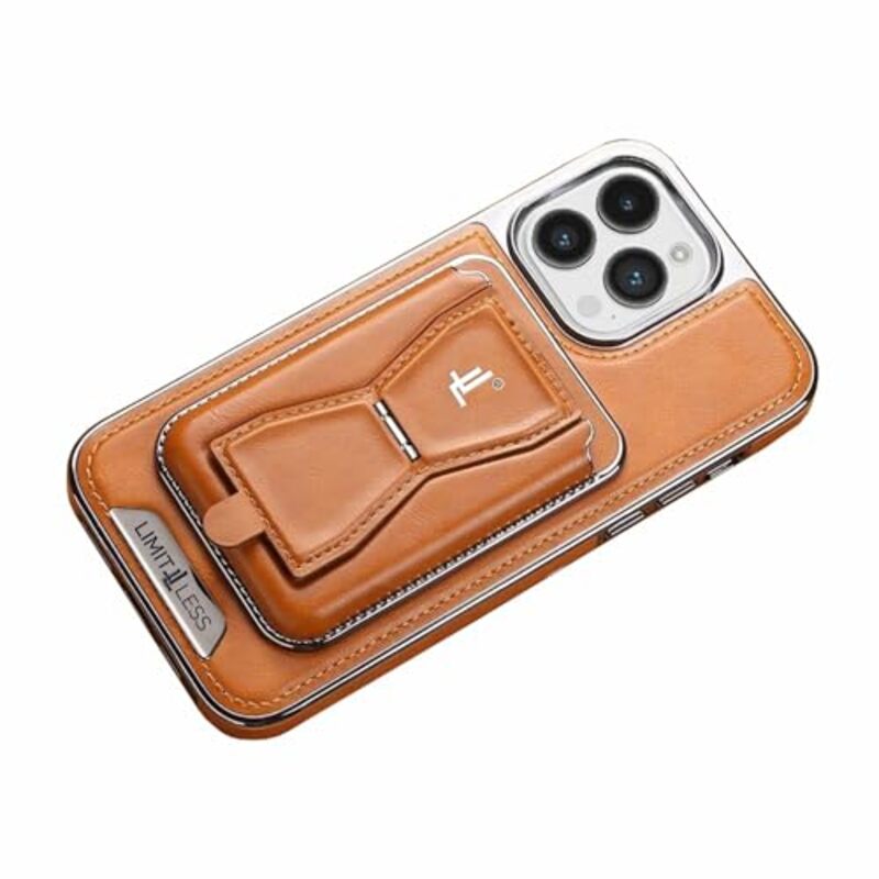 Limitless for iPhone 13 Pro Leather Case, Soft Touch Full-Body Protective Cover, Premium Shockproof Case with Removable Card Holder, Hassle-Free Wireless Charging Compatible (Brown)