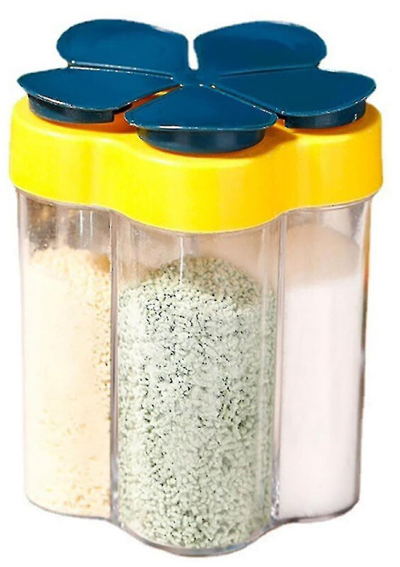 Limitless 5 in 1 Travel Spice Shaker, Compact, Airtight & Convenient for Camping, BBQs, Kitchen, Hiking, Travel and Kitchen, Moisture Proof Spice Containers, Essential for Home use (Yellow)