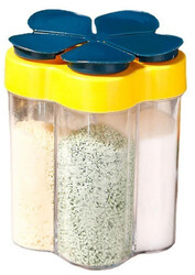 Limitless 5 in 1 Travel Spice Shaker, Compact, Airtight & Convenient for Camping, BBQs, Kitchen, Hiking, Travel and Kitchen, Moisture Proof Spice Containers, Essential for Home use (Yellow)