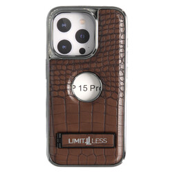 Limitless Leather Case for iPhone 13, Back Protector Slim Fit, Soft Grip Luxury Leather Cover, Logo Cutouts, Anti-Scratch Full Phone Back Case with Shockproof and Fall Protection, Dark Brown