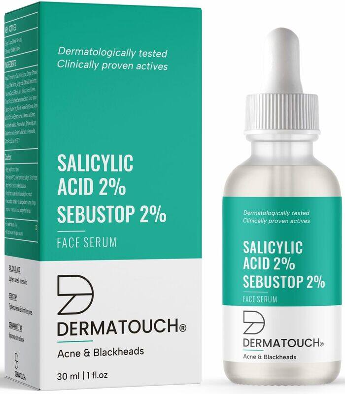 

DERMATOUCH Salicylic Acid 2% Sebustop w/w 2% Face Serum, For Acne & Blackheads, Specially for Acne-prone & Oily Skin - 30 ml