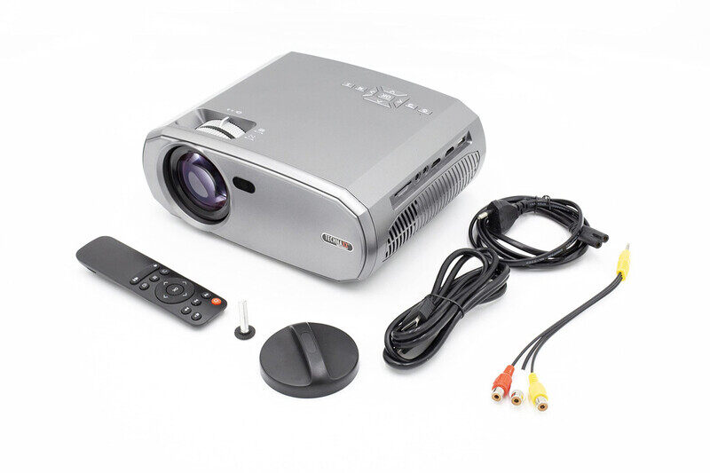 Technaxx Video Projector, 1080P HD, 50"-200" Screen, 40,000-Hour LED Life time, Built-in Speaker, Remote Control, Portable for Home, Office, Outdoor Use