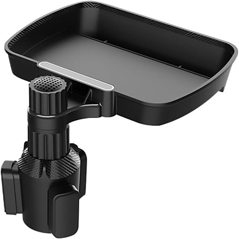 

Limitless Car Dinner Plate Tray 360° Rotating, Expandable Multifunctional Car Snack Table without Cup Holder, Black