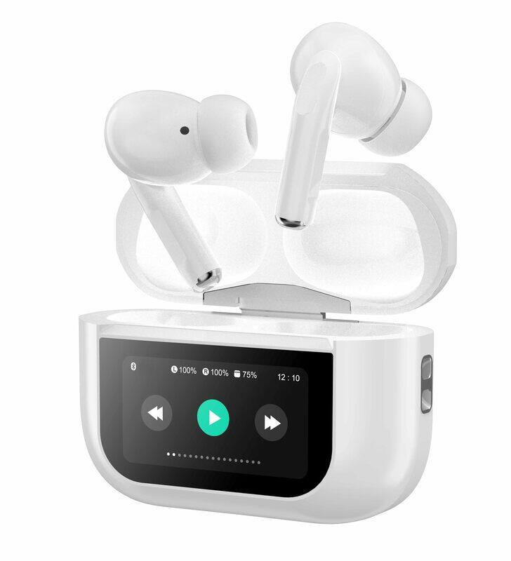 

MusicMan Pro BT-X72 ANC Wireless Bluetooth 5.3 Earbuds, TWS Earphones with Touch Screen Type-C Charging Case for Up to 4 Charges, Built-in Microphone,