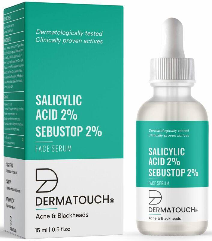 

DERMATOUCH Salicylic Acid 2% w/w Sebustop 2% Face Serum, For Acne & Blackheads, Specially for Acne-prone & Oily Skin - 15 ml