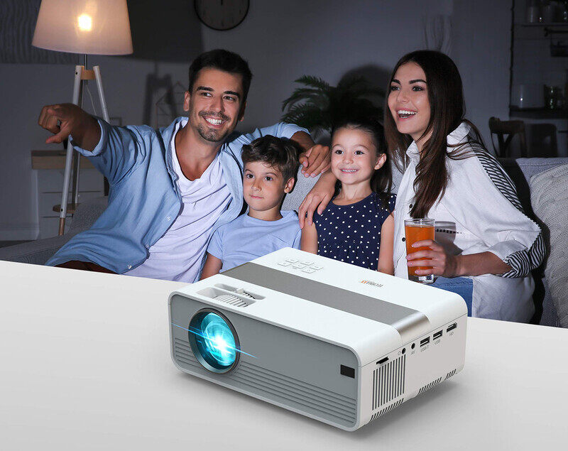 Technaxx Mini LED HD Beamer, 2,000 Lumens, 1280 x 720 Pixels Resolution, Portable Home Theater Projector, HDMI & USB Connectivity, Compact Design, Easy Setup