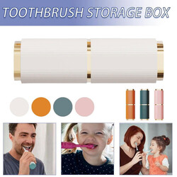 Limitless Toothbrush Case Portable Toothbrush & Toothpaste Travel Case, Hygienic, Durable, & Perfect for Business Camping Travel or Daily Use, Compact Size (White)