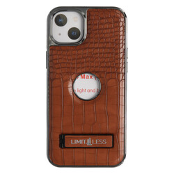 Limitless Leather Case for iPhone 13, Back Protector Slim Fit, Soft Grip Luxury Leather Cover, Logo Cutouts, Anti-Scratch Full Phone Back Case with Shockproof and Fall Protection, Brown