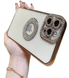 Limitless iPhone 14 Pro Case Compatible with MagSafe, Scratch-Resistant Phone Back Protector, Magnetic Non-Yellowing Phone Cover with Shock Absorption Phone Case, Tudor Gold Diamonds