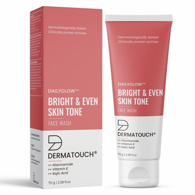 

DERMATOUCH Bright & Even Tone Face Wash with Niacinamide, Vitamin E and Kojic Acid, Daily Gentle Face Cleanser For Tan, Pigmentation, Uneven Tone, Dar
