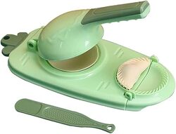 2-in-1 Efficient Dumpling Maker Manual Dough Presser Dumpling Wrapper Mold Dough Pressing Tool Kitchen Pastry Jiaozi Baking tool (Green)