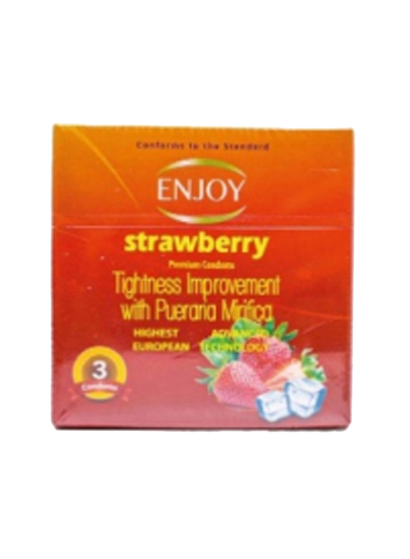 

Enjoy Strawberry Premium Condoms, 3 Pieces