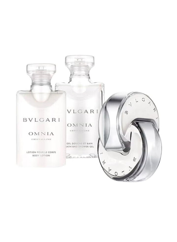 

Bvlgari 3-Piece Omnia Crystalline Gift Set for Women, 40ml EDT Perfume, 40ml Body Lotion, 40ml Shower Gel