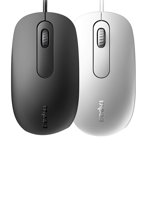 Rapoo N200 Wired Optical Silent Mouse, Black