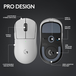 Logitech G PRO X Superlight 2 Wireless Optical Gaming Mouse, White