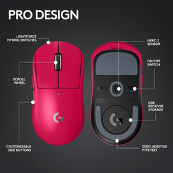 Logitech G PRO X Superlight 2 Wireless Optical Gaming Mouse, Magenta