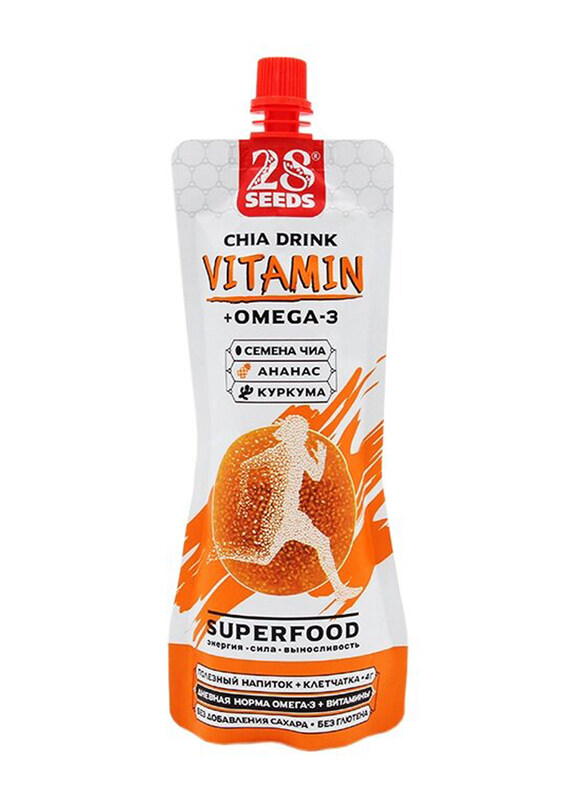 

28 Seeds Vitamin Drink with Chia Seeds, 250ml, Pineapple & Turmeric, 3 Pieces