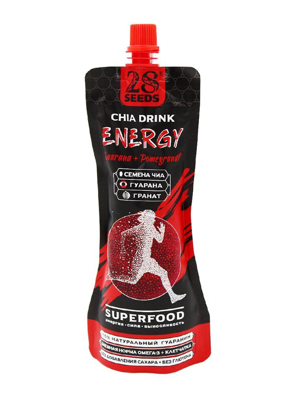 

28 Seeds Superfood Drink with Chia Seeds, 250ml, Guarana Energy & Pomegranate, 3 Pieces