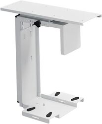 WORKSPACE Adjustable Under-Desk CPU Holder with 360 Degree Swivel (White)