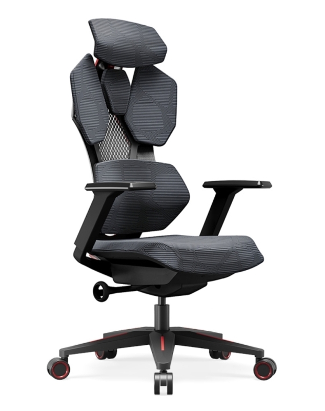 Astron Gaming Chair - Premium Ergonomic Gaming Chair with Multi-Functional Mechanism, Headphone Hanger, Carbon Fiber Textured Frame and Adaptive Shoulder & Lumber Support (Red)