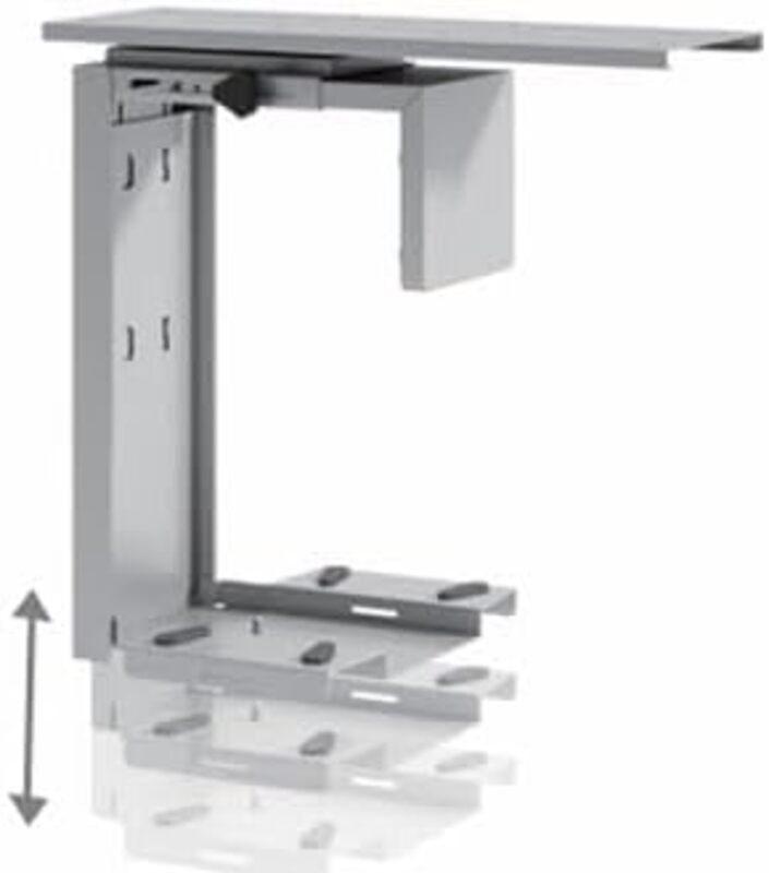 WORKSPACE Adjustable Under-Desk CPU Holder with 360 Degree Swivel (White)