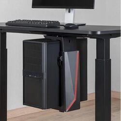 AFTERWORK Glide X Deluxe Gaming Under Desk CPU Holder with RGB Lighting and Sliding Track - Adjustable, Space-Saving, and Customizable (Black)