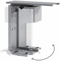 WORKSPACE Adjustable Under-Desk CPU Holder with 360 Degree Swivel (Black)