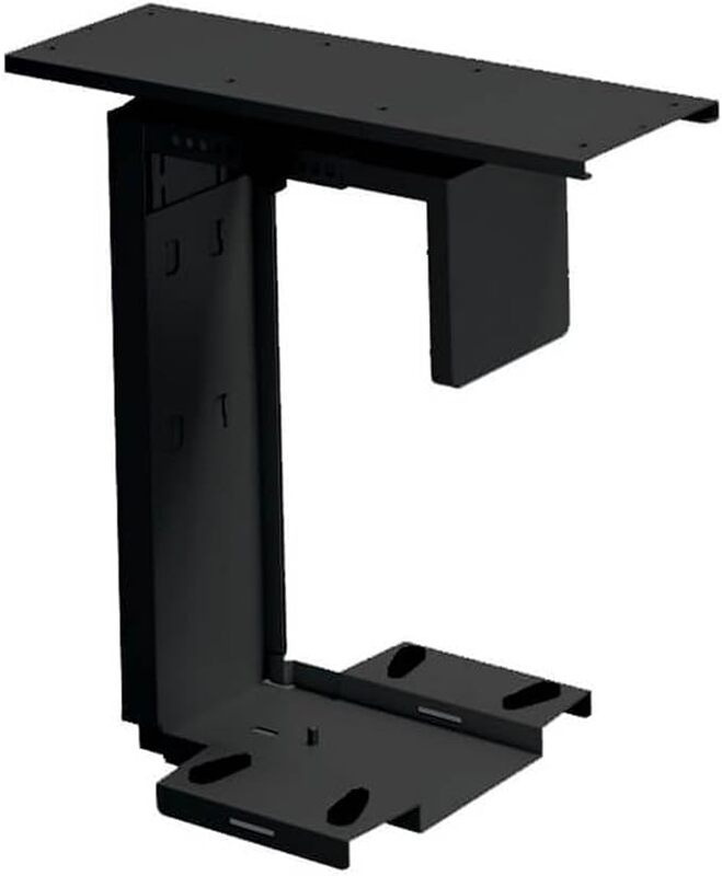 WORKSPACE Adjustable Under-Desk CPU Holder with 360 Degree Swivel (Black)