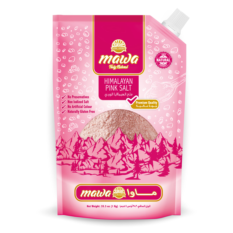 

MAWA Himalayan Pink salt 1kg (Spout pack)