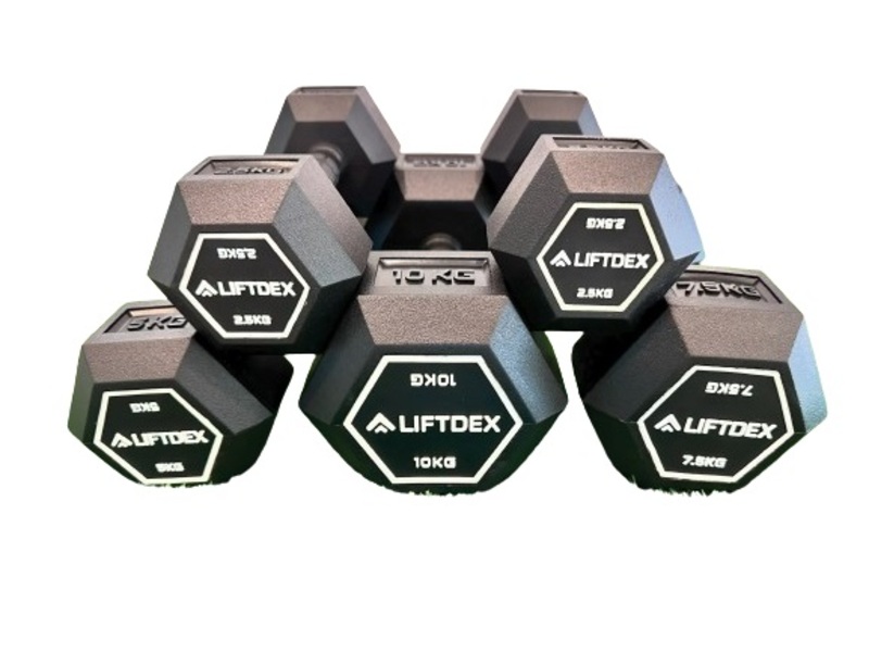 Liftdex Hexagon Shape Dumbbells Set of 2 for Home & Gym with Rubber Handle 40.0 Kgs Each