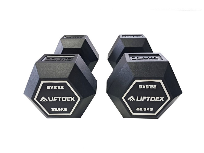 Liftdex Hexagon Shape Dumbbells Set of 2 for Home & Gym with Rubber Handle 35.0 Kgs Each