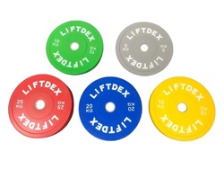 Liftdex 3D Rubber Bumper Weight Plates Set of 2 Red - 25 Kgs Each