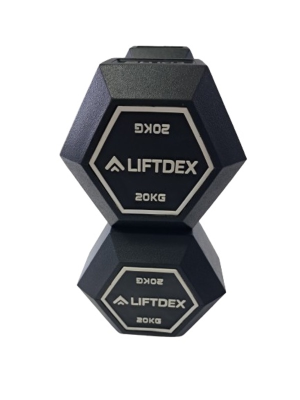 Liftdex Hexagon Shape Dumbbells Set of 2 for Home & Gym with Rubber Handle 30.0 Kgs Each