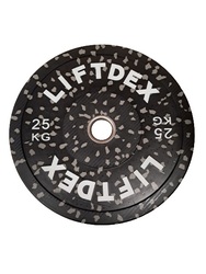 Liftdex 3D Camo Fleck Rubber Bumper Weight Plates Set of 2 Black/Grey - 15 Kgs Each