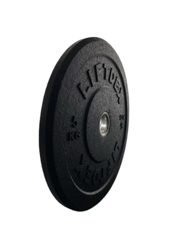 Liftdex Hi-Temp Rubber Weight Plates Set of 2 Black - 5 Kgs Each