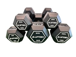 Liftdex Hexagon Shape Dumbbells Set of 2 for Home & Gym with Rubber Handle 37.5 Kgs Each