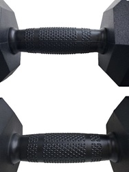 Liftdex Hexagon Shape Dumbbells Set of 2 for Home & Gym with Rubber Handle 10.0 Kgs Each