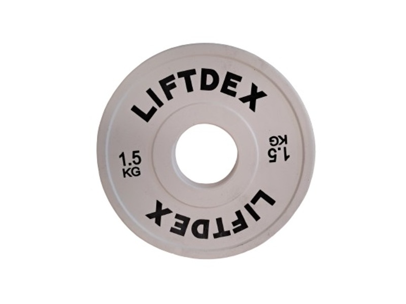 Liftdex 3D Fractional Rubber Bumper Weight Plates White - 1.50 Kgs Each