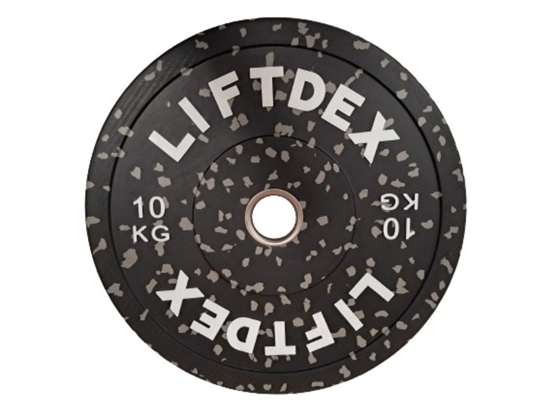 Liftdex 3D Camo Fleck Rubber Bumper Weight Plates Set of 2 Black/Grey - 10 Kgs Each